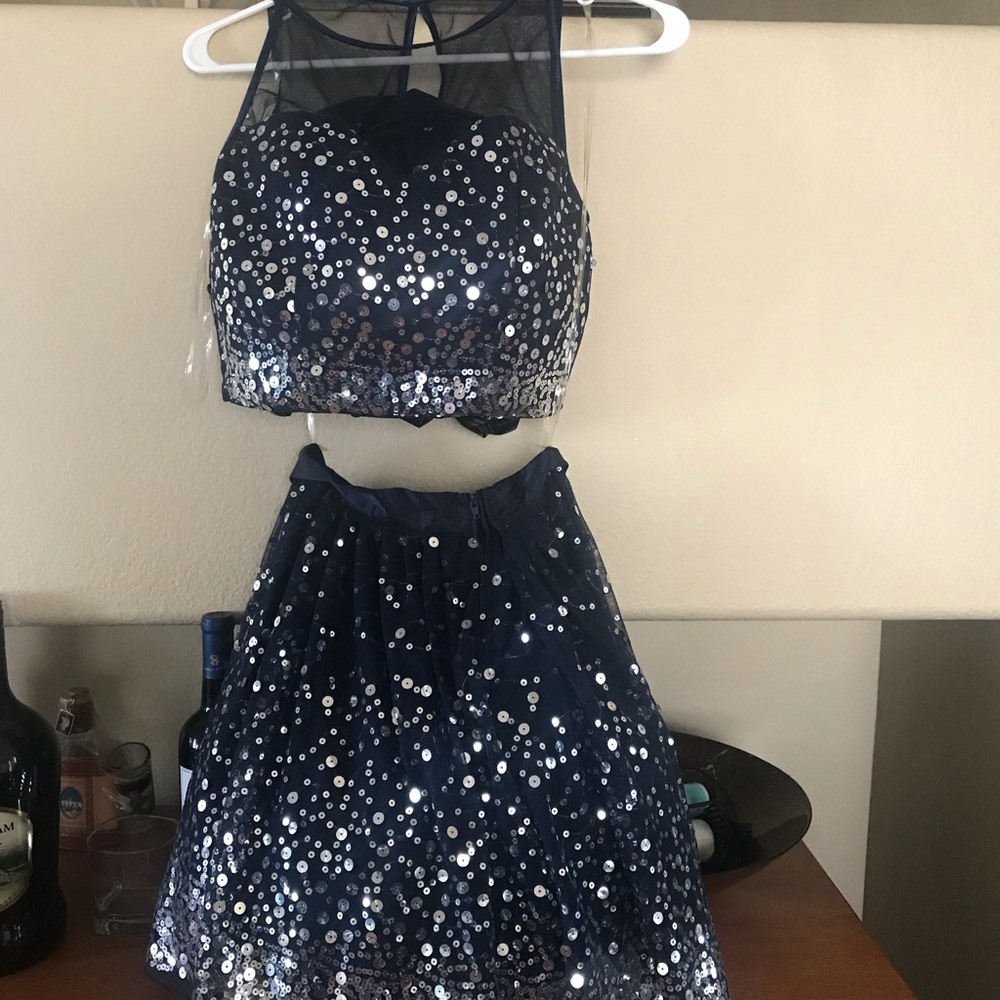 Navy two piece dress